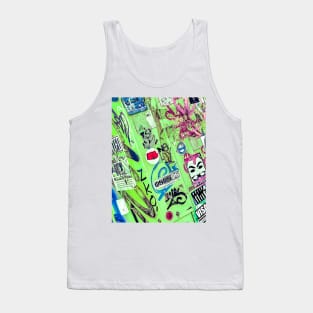 Green Graffiti Street Art Sticker Tag NYC Tank Top